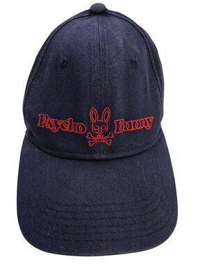 Psycho Bunny Navy Baseball Cap with Red Embroidered Logo OS